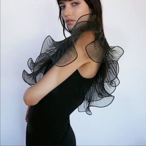 Zara Asymmetrical organza bodycon dress